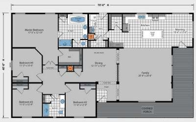 Skyline Homes Westridge 1471CT Mobile Home Floor Plan
