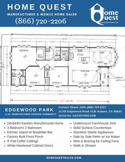 2019 Karsten Mobile Home For Sale 71 B Primrose Ave Space 136 Auburn Ca