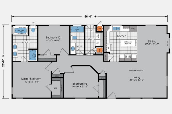 Skyline Homes Brookstone J239CT Floor Plan MHVillage