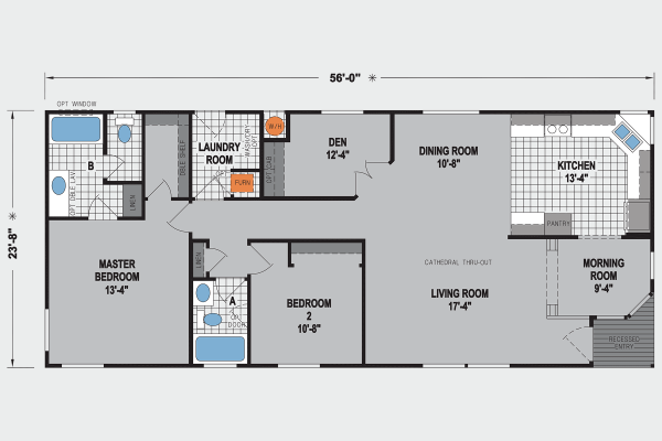 Skyline Homes Amber Cove K638CT Floor Plan | MHVillage