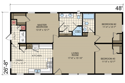 Redman Homes Northwood A24801 Mobile Home Floor Plan