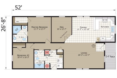 Redman Homes Northwood A25209 Mobile Home Floor Plan