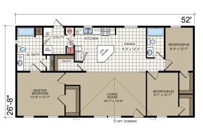 Redman Homes Northwood A25201 Mobile Home Floor Plan