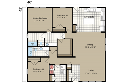 Champion Homes Grand Teton TW4042 Mobile Home Floor Plan