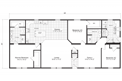 Dutch Housing Barclay 6815 Mobile Home Floor Plan