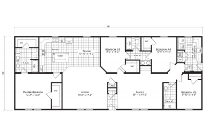 Dutch Housing Barclay 7617 Mobile Home Floor Plan