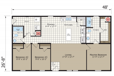 Redman Homes Advantage A34827 Mobile Home Floor Plan