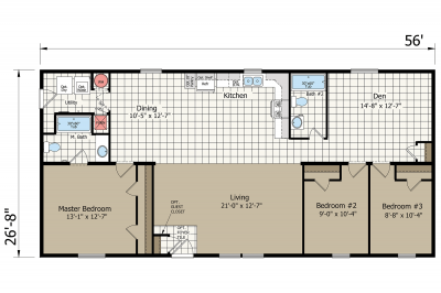 Redman Homes Advantage A35626 Mobile Home Floor Plan