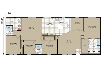 Atlantic Homes Essentials E47632 Mobile Home Floor Plan