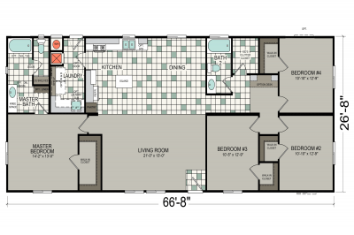 Silvercrest Bradford BD-13 Mobile Home Floor Plan
