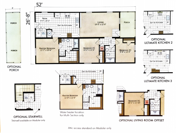 Floor plan of   Mobile / Manufactured Home via MHVillage.com