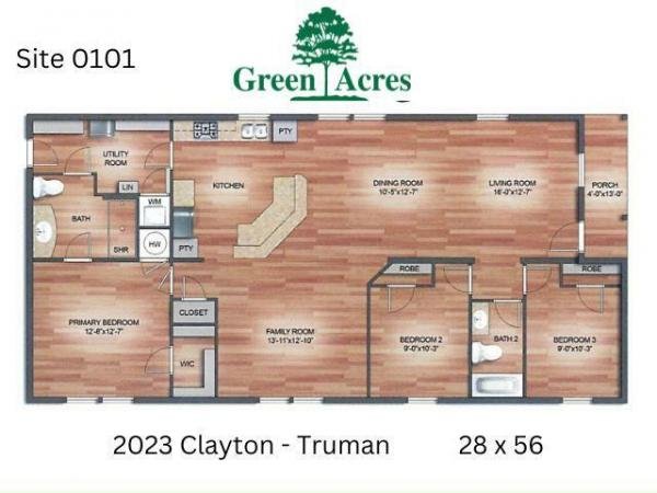 2023 Clayton - Lewistown Truman 5628-68 Mobile Home