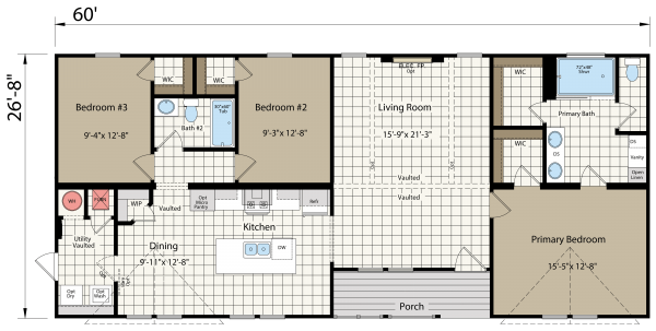 Champion Homes Innovation 2860H Floor Plan | MHVillage