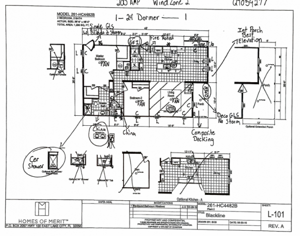 Floor plan of   Mobile / Manufactured Home via MHVillage.com