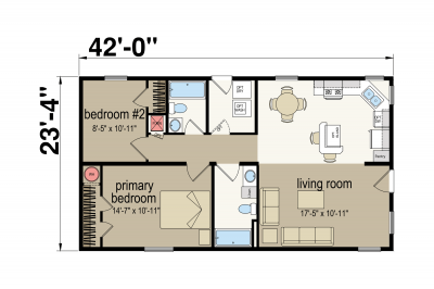 Atlantic Homes Essentials B24201 Mobile Home Floor Plan