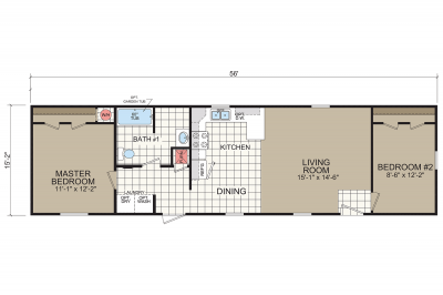 Dutch Housing Diamond 1660 203 Mobile Home Floor Plan