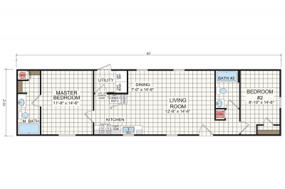 Redman Homes Foundation 1664 901 Mobile Home Floor Plan