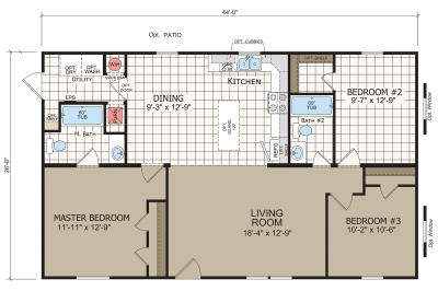 Redman Homes Foundation 2848 901 Mobile Home Floor Plan