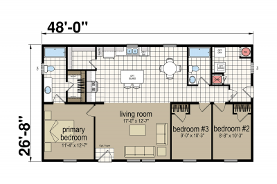 Atlantic Homes Foundations A34826 Mobile Home Floor Plan