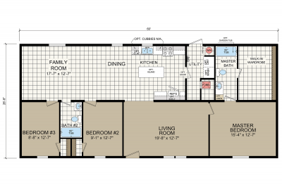 Redman Homes Foundation 2864 901 Mobile Home Floor Plan