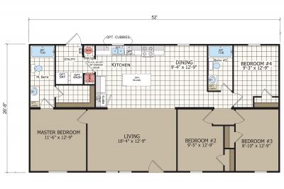 Dutch Housing Dutch Edge II 2856 901 Mobile Home Floor Plan