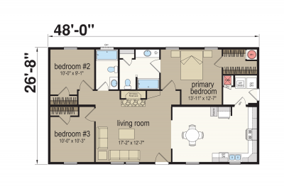 Atlantic Homes Essentials A44830 Mobile Home Floor Plan