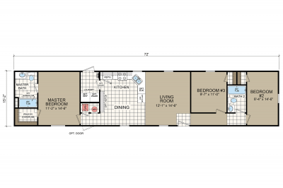 Redman Homes Advantage 1676 201 Mobile Home Floor Plan