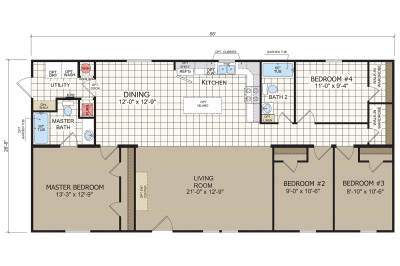 Redman Homes Foundation 2860 903 Mobile Home Floor Plan