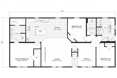 Dutch Housing Barclay 6419 Mobile Home Floor Plan