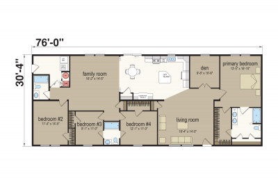 Atlantic Homes Essentials E47632 Mobile Home Floor Plan