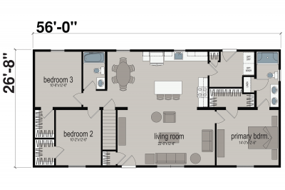 New Image Homes NI-611 Mobile Home Floor Plan