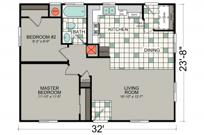 Silvercrest Bradford BD-02 Mobile Home Floor Plan