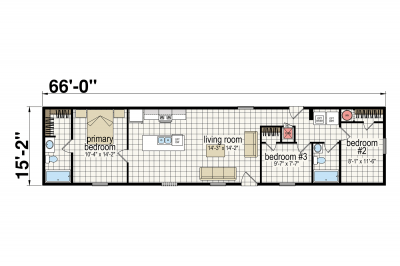 Atlantic Homes Foundations L36626 Mobile Home Floor Plan