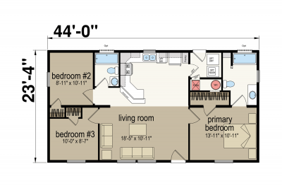 Atlantic Homes Essentials B24401 Mobile Home Floor Plan