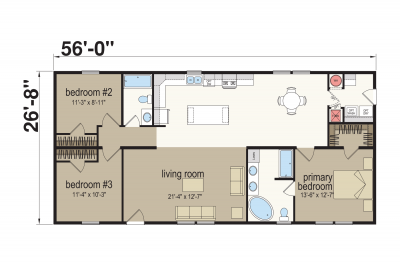 Atlantic Homes Essentials A45627 Mobile Home Floor Plan