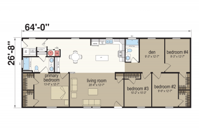Atlantic Homes Essentials A46427 Mobile Home Floor Plan
