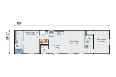 Champion Homes 1660H22A60 Mobile Home Floor Plan