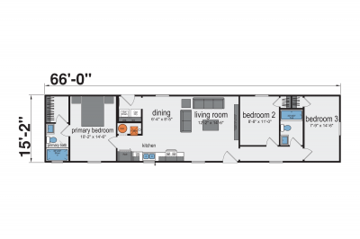 Champion Homes 1666H32A6J Mobile Home Floor Plan