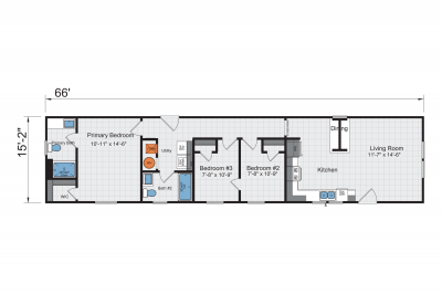 Champion Homes 1666H32A6L Mobile Home Floor Plan