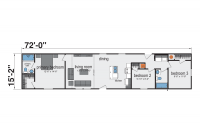 Champion Homes 1672H32WSP Mobile Home Floor Plan