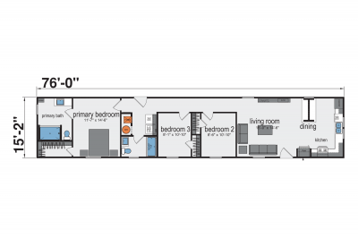 Champion Homes 1676H32A6K Mobile Home Floor Plan