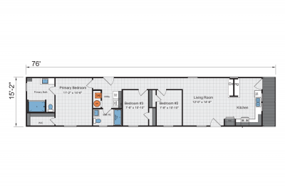 Champion Homes 1676H32A6O Mobile Home Floor Plan