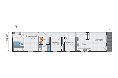 Champion Homes 1676H32A6P Mobile Home Floor Plan