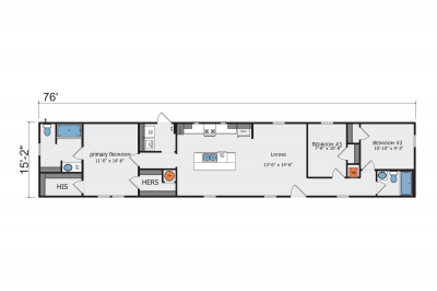 Champion Homes 1676H32LM112 Mobile Home Floor Plan