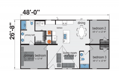 Champion Homes 2848H32LM48 Mobile Home Floor Plan