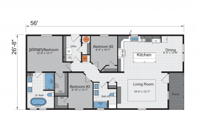 Champion Homes 2856H32A1F Mobile Home Floor Plan