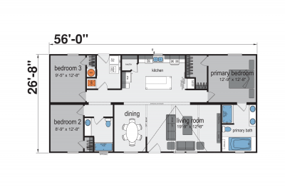 Champion Homes 2856H32A2L Mobile Home Floor Plan