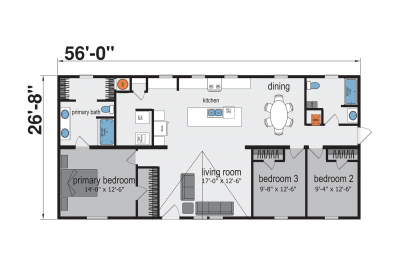 Champion Homes 2856H32LM56 Mobile Home Floor Plan