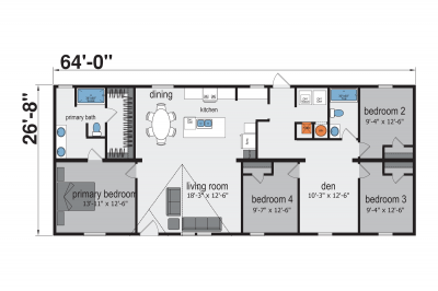 Champion Homes 2864H42LM64 Mobile Home Floor Plan