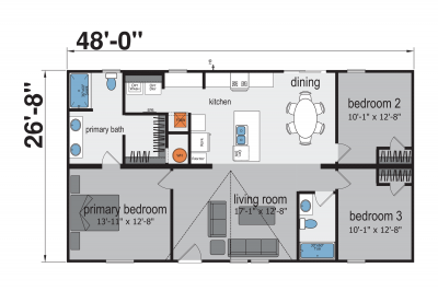 Champion Homes Foundation Limited 2848H32LM48 Mobile Home Floor Plan